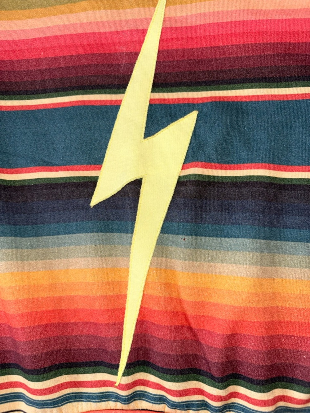 Aviator Nation Striped Multicolor Lightning Bolt Pullover Sweatshirt - Picture 4 of 12